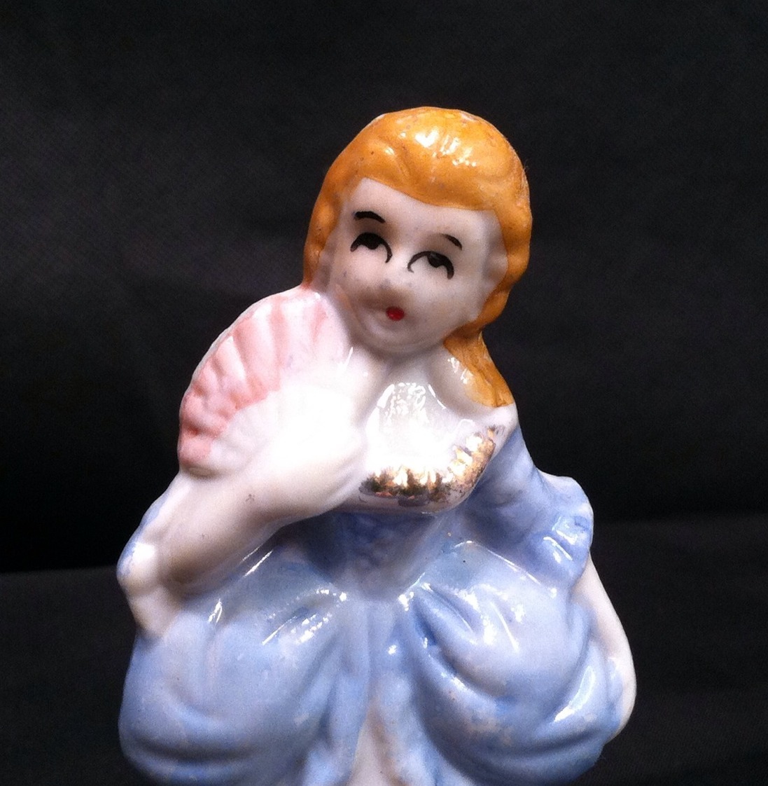 Vintage Gold Guild Porcelain Lady Figurine w/fan JAPAN Inscribed Vintage Gold Guild Porcelain Lady Figurine w/fan JAPAN Inscribed