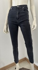 Moschino Black Jeans Denim Silver Buttons Vintage Washed Cotton Size 29    peace