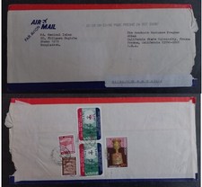 1996 Bangladesh Airmail Cover ties 5 stamps cd Dhaka-Fresno
