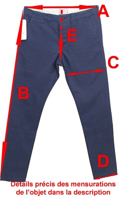 Pantalon Chino Homme Jack & Jones Cody Regular Fit Bleu Indigo Taille 30/34 - Neuf Avec étiquettes