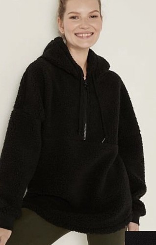 sherpa half zip pink