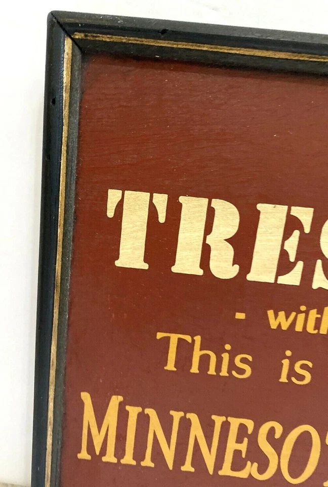 Ducks Unlimited Wooden Man Cave Plaque No Trespassing Sign U of M Minnesota - Image 2 of 4