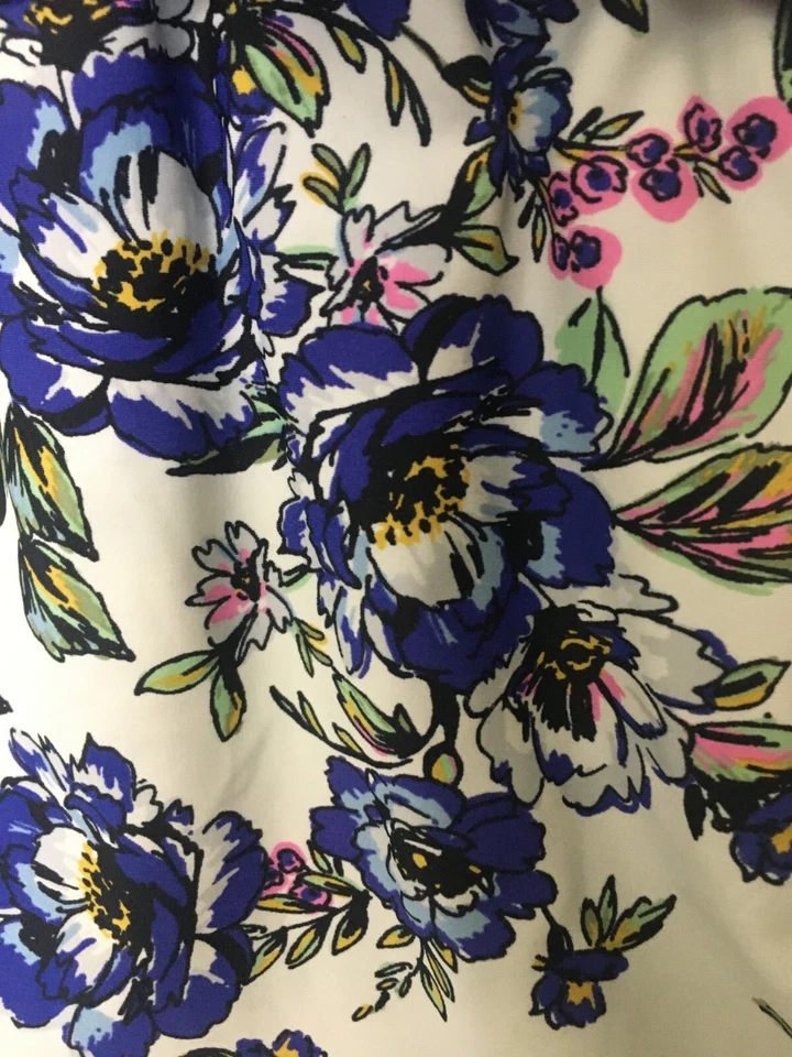 A.N.A. Traje de baño de una pieza para mujer azul floral acolchado lateral acanalado talla mediana Foto 3 de 4