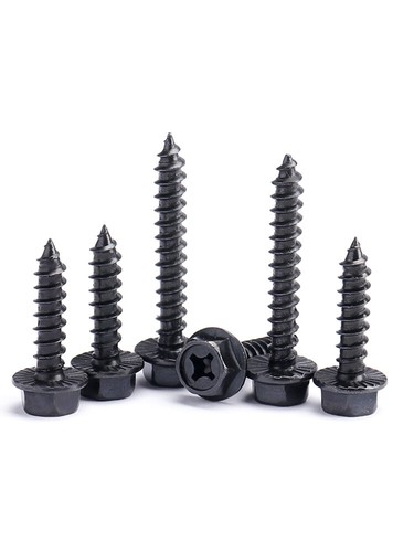 Schwarz Stahl Kreuzschlitz Kreuz Sechskant Flanschkopf Blechschrauben M4 M5 M6 M8 - Bild 2 von 23