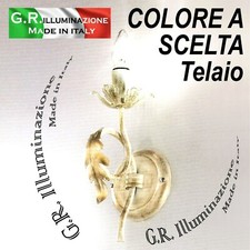 APPLIQUE IN FERRO BATTUTO 1 LUCE LAMPADA DA PARETE AVORIO O BRUNITO BAGNO Tanita