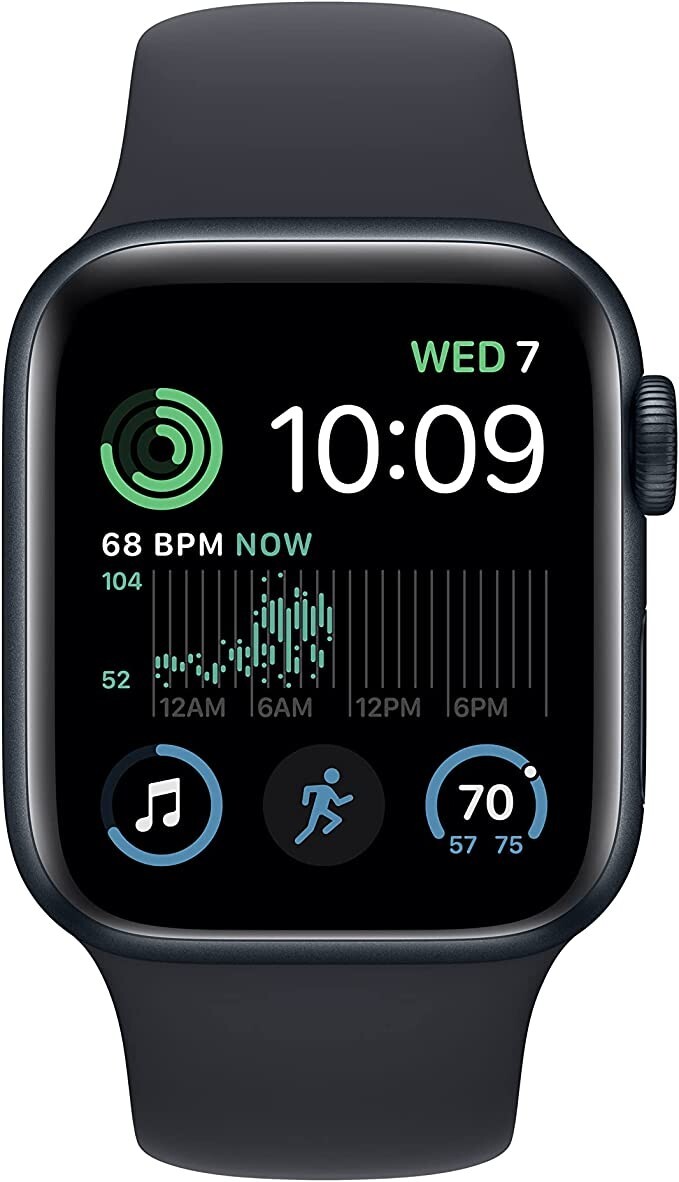Apple Watch SE 2nd Gen GPS 40mm Midnight Aluminum Case with Midnight Sport Band  -image