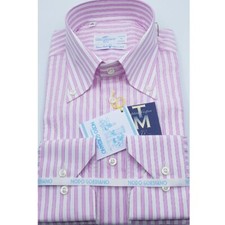 Men's Rigo Pink Embossed Cotton Superior Shirt - No Iron - Button Down Mounts 