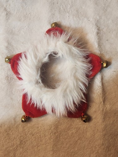 Jingle Bell Dog Red White Christmas Holiday Slip On Collar XX-Small