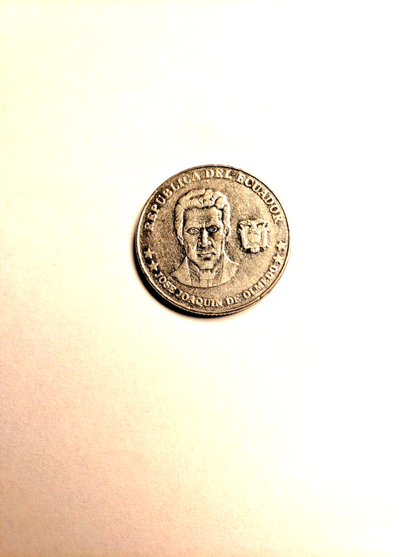 Ecuador 25-centavos coin, 2000. KM# 107, stainless steel. Jose Joaquin de Olmedo