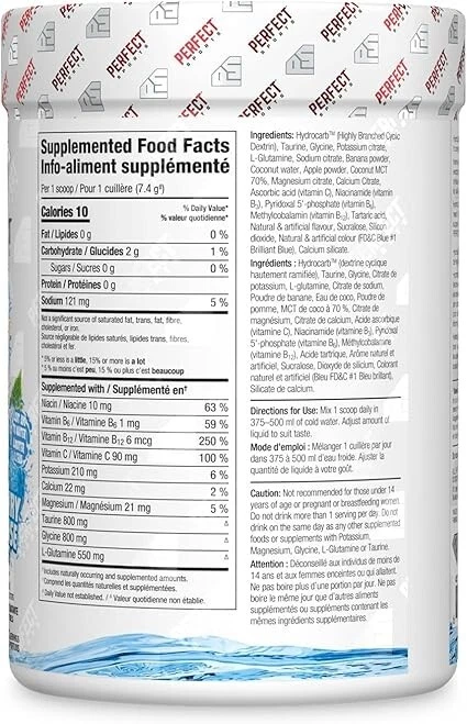 Perfect Sports HydroSplash увлажняющая смесь синяя малина без сахара 333 г НОВАЯ - Изображение 2 из 2