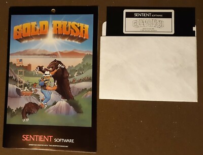 Gold Rush by Sentient Software arcade game Apple II+,IIe,IIc,IIgs computers 1982