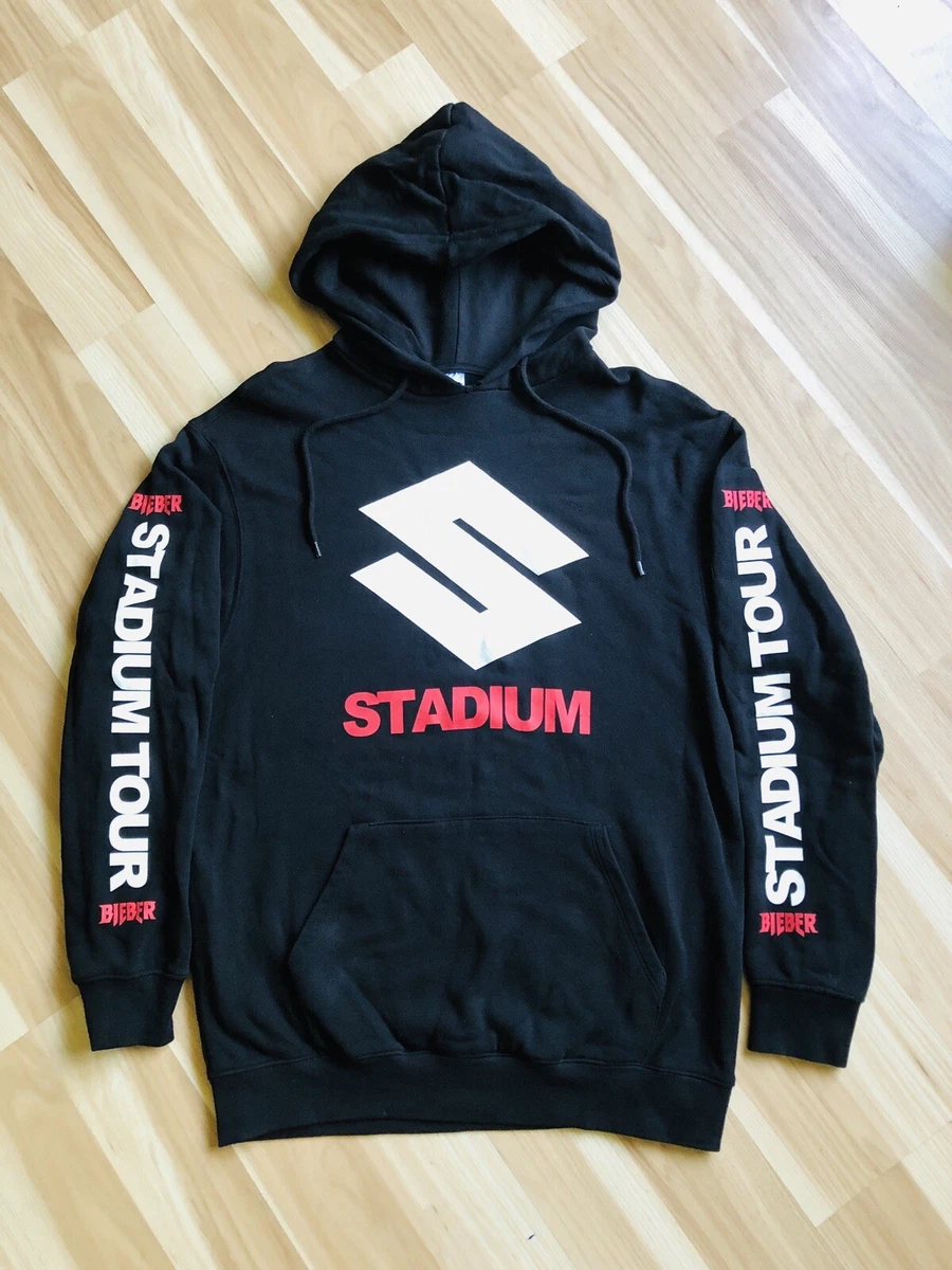 Justin Bieber Stadium Tour Pullover Hoodie Black Adult Size M