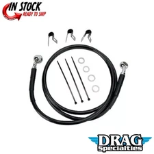 Drag Specialties 1741-2540 +4" Extended Length Black Vinyl Front Brake Line Kit
