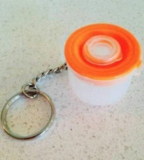 Tupperware Mix N Store Pitcher AKA Batter Bowl Keychain Orange Rare New