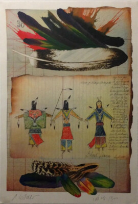 LOSTETTER:  LEDGER DRAWINGS  SERIES #36 GHOST DANCERS   LITHO 141/300.