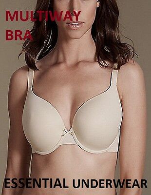 T-SHIRT BRA PADDED FULL CUP SUPPORT UNDERWIRED 32 34 36 38 40 A B C D DD E