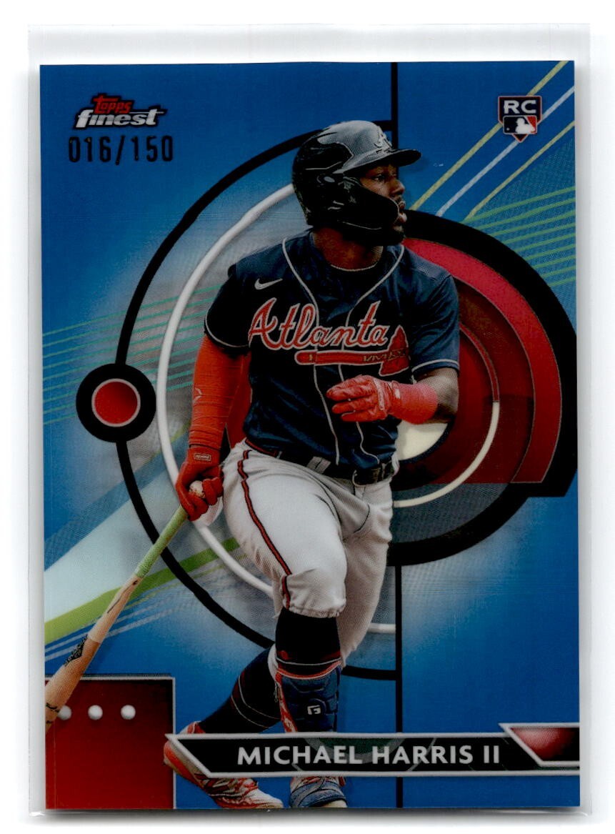 2023 Topps Finest Michael Harris BLUE Refractor 16/150 Braves #34