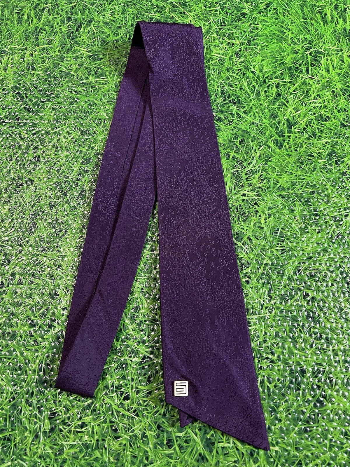 Rare Shiatzy Chen Purple Necktie With Silver Logo Made In Shanghai