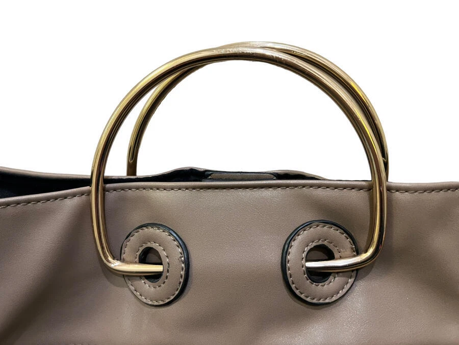 NOATD 8831628 Light Brown & Gold Purse 16 x 6 Good Pre-Owned 