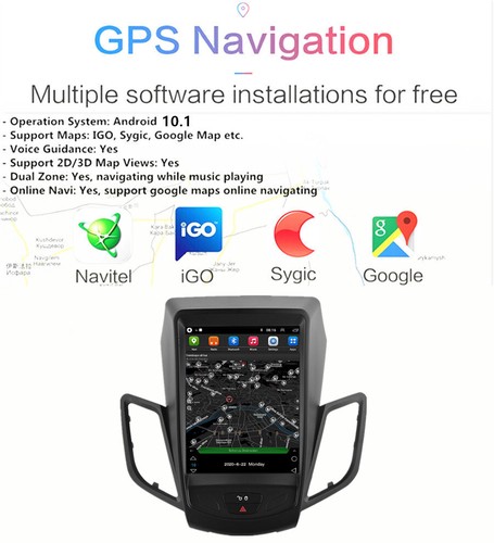 9.7" Android 10.1 1+16GB Stereo Radio GPS Navigation For Ford Fiesta 2009-2016 - Picture 2 of 23