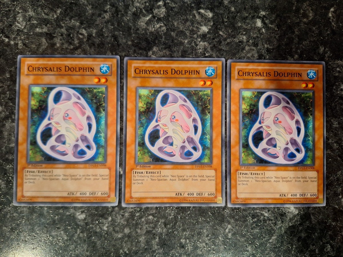 3X Chrysalis Dolphin DP03-EN008 - Yugioh Yu Gi Oh! Playset 1st Edition 3X Chrysalis Dolphin DP03-EN008 - Yugioh Yu Gi Oh! Playset 1st Edition