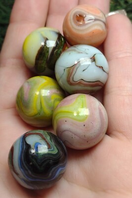 .76'' Mixed Lot MultiColor SWIRL Collector Limited EDT Jabo D.a.s Marbles READ