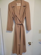 70s Pendleton Sz 8 Camel Long Wool Wrap Coat Vintage Notch Collar