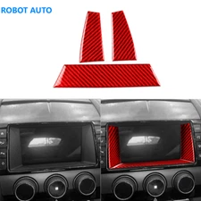 3 Pcs For Jaguar F-Type 2014-2024 Red Carbon Fiber Console Screen Panel Trim