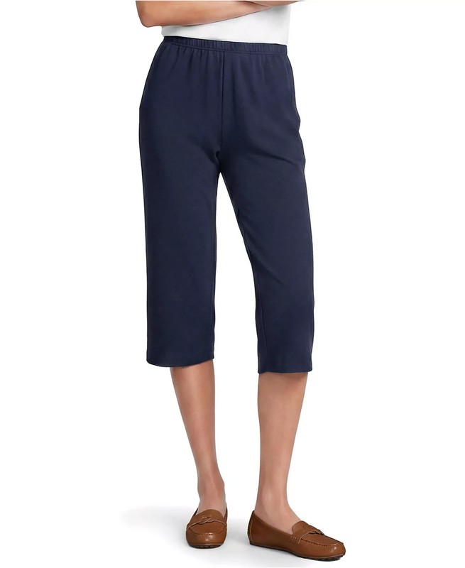 Lands End Petite XL Navy Sport Knit Capri