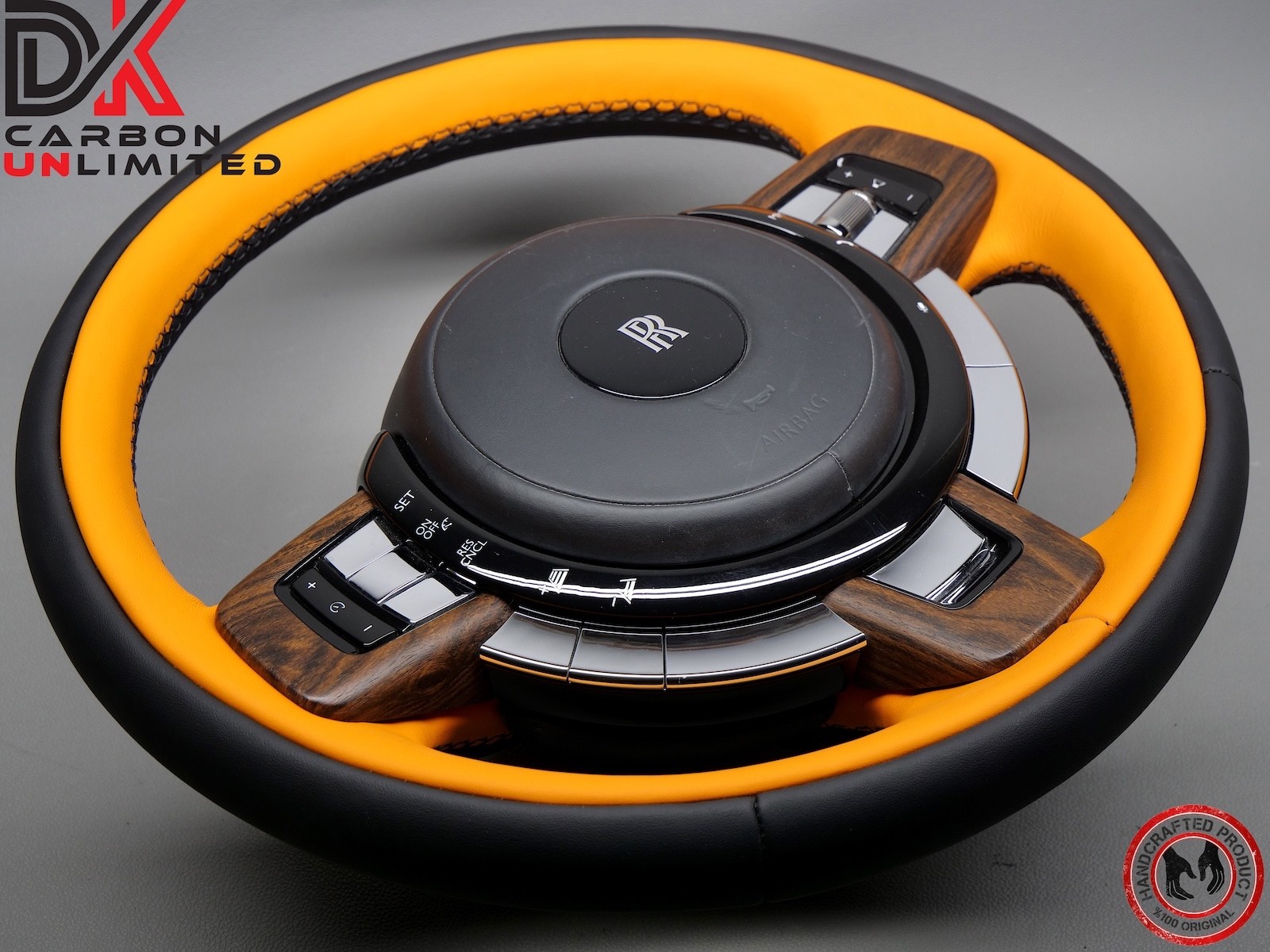 Rolls Royce Ghost Thick Rimmed Two Tone Mandarin Black Stitch Steering Wheel