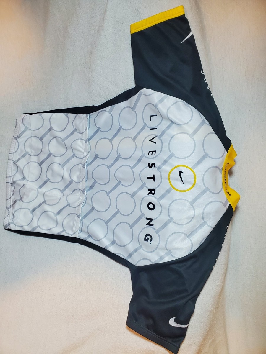 Nike Livestrong Cycling Jersey Size Medium Black Yellow Lance