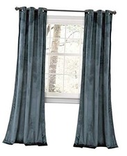 Prima Velvet Curtains Color Block 20"W x 20"L Pack of 2 Blue Room Darkening