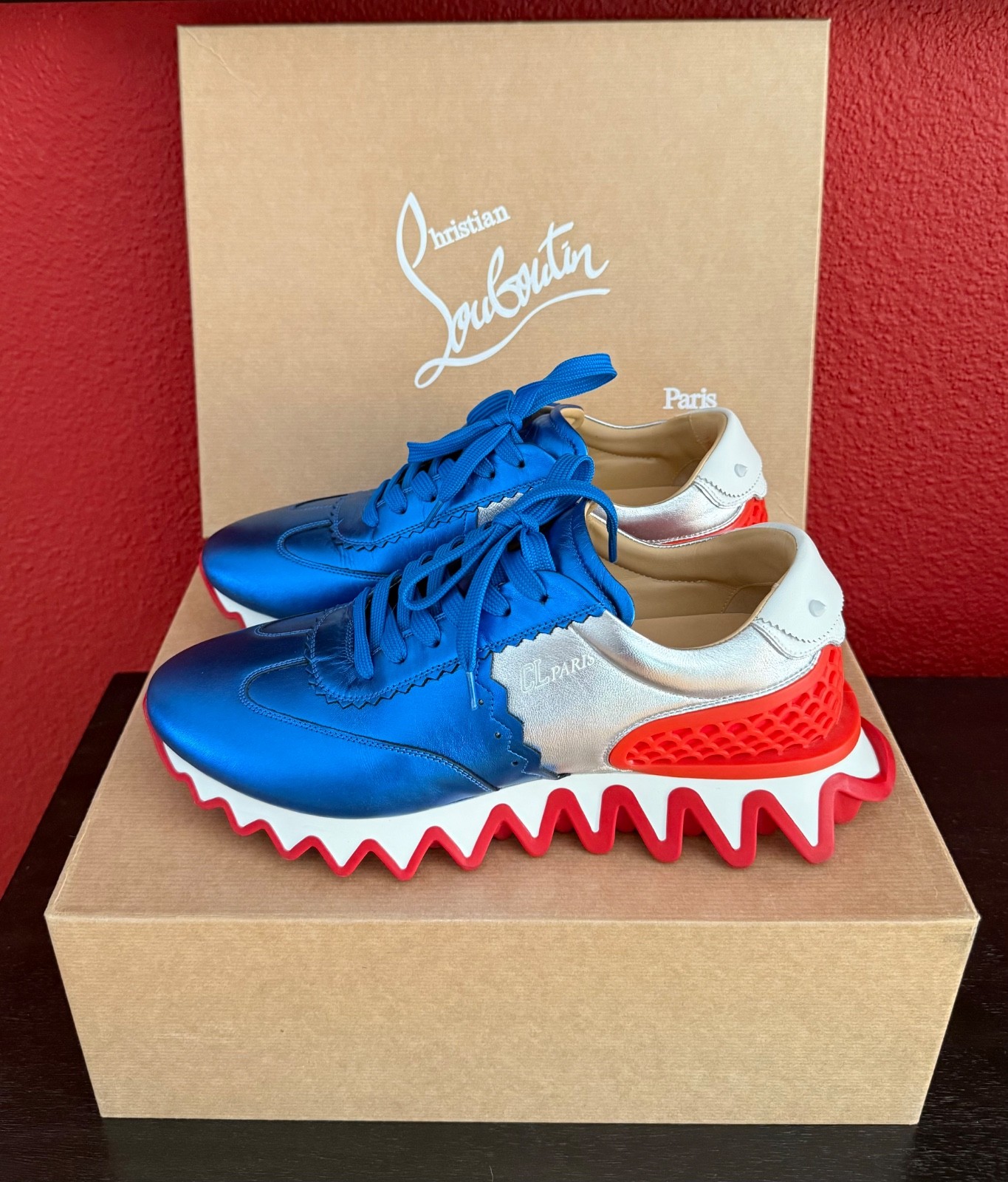 SAOLA Sneakers Christian Louboutin LOUBISHARK Spike 43EU 10US VERSIONE MULTI