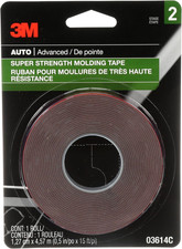 3M Super-Strength Molding Tape, 1/2 in X 15 Ft, High Strength Double-Sided Adhes