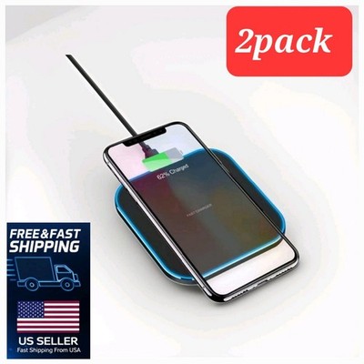 2 PACK Wireless Fast Charger Pad Dock Stand for Samsung Galaxy Android Phone