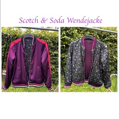 Scotch & Soda M Wendejacke Bomberjacke Blouson Collegejacke 40 38 Pink Gemustert
