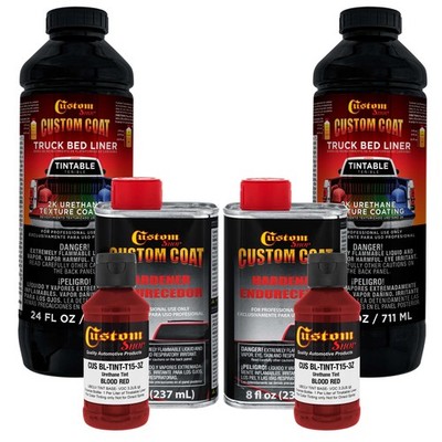 Custom Coat Blood Red 2 Quart Urethane Spray-On Truck Bed Liner Kit Easy Mixing