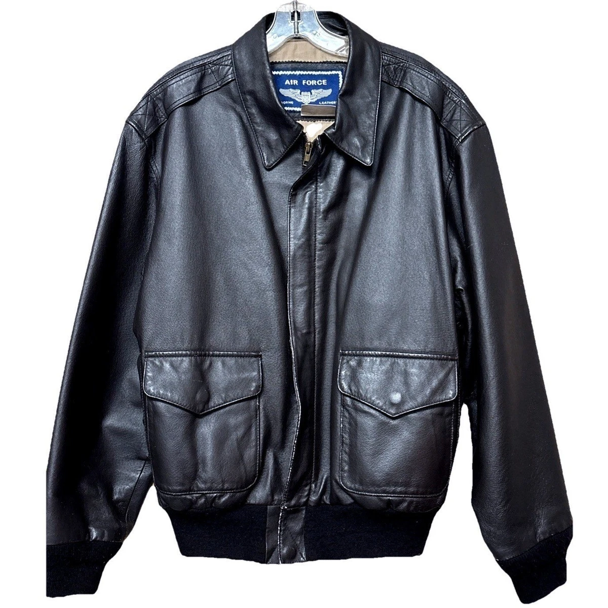 Military Leather Flight Jacket In Vintage Outerwear Coats