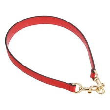 25.59 Inch PU Leather Short Bag Strap with Clasp, Red, Gold Buckle
