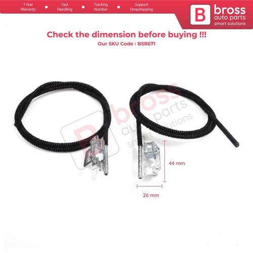 Sunroof Roof Glass Lifter Pull Cable Set Left Right for Peugeot 206 206+ 207 - Afbeelding 8 van 8