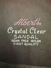 Alberts Crystal Clear Seamless Flat Knit Stockings W/ Sandal Foot 3 Pairs In Box