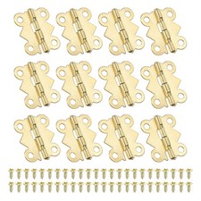 12Pcs Small Jewelry Box Hinge 3/4" 90-degree Butterfly Hinge Gold