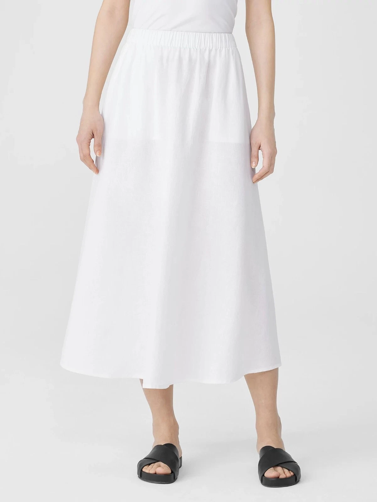 Eileen Fisher Organic Linen Elastic Waist A-Line Midi Skirt. S/P (Sz Small)
Opens in a new window or
