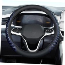 Car Steering Wheel Cover, Nappa Leather Black Blueline Steering Wheel C-Blue