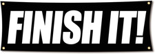 Motivational Gym Flag Banner - Finsh It - 72X24 Inches Home Garage Gym Wall De