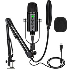USB Microphone Condenser Computer PC Gaming Mic Podcast Microphone Kit for St...