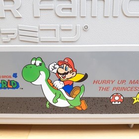 Nintendo Japanese Super Famicom Console with Mario World Storage Case SNES SFC