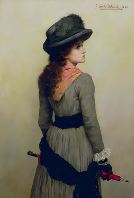 Denise Herbert Gustave Schmalz Carmichael Lady Umbrella 1885 Painting Art Print