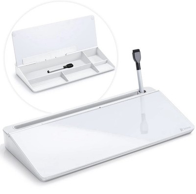 Abwischbarer Glas-Whiteboard Organizer | Tastaturständer mit Aufbewahrung