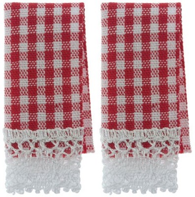 Dollhouse Miniature Kitchen Dish Towels by Barbara O'Brien